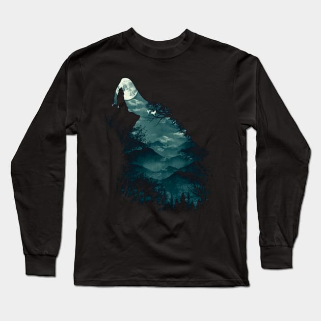 WOLF IN THE WILD Long Sleeve T-Shirt by Verisman